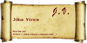 Jóba Vince névjegykártya